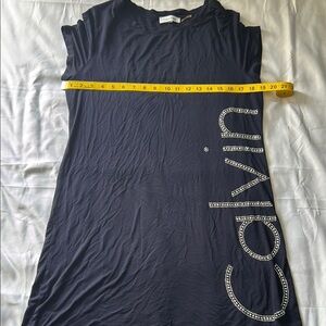 Calvin Klein Black Fitted Sleeveless Graphic Top